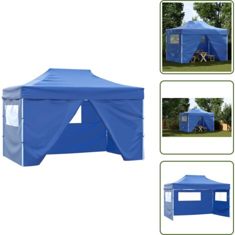 Carpa para eventos - vidaXL Carpa pleglable Pop-up con 4 paredes 3x4,5 m azul - Carpa para fiestas