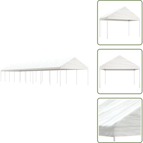 Carpa para eventos - vidaXL Cenador con techo polietileno blanco 20,07x4,08x3,22 m - Protección solar