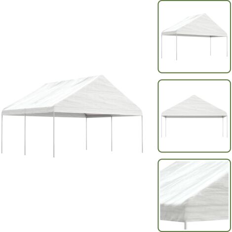 Carpa para eventos - vidaXL Cenador con techo polietileno blanco 4,46x5,88x3,75 m - Mobiliario al aire libre