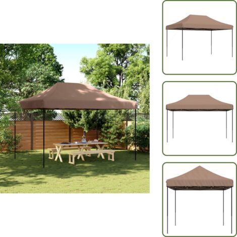Carpa para eventos - vidaXL Tienda de fiesta plegable Pop-Up marrón 410x279x315 cm - Carpa para jardín
