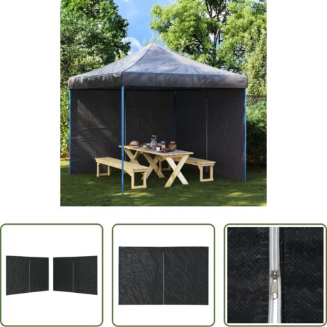 Carpa para fiesta -  Paredes para carpas de fiesta con cremallera 2 uds PE antracita