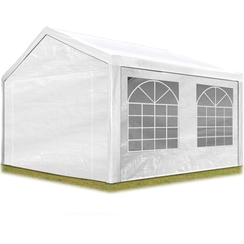 

Carpa para fiestas 3x4 m en blanco lona PE 180 g/m² impermeable carpa para el jardín con protección UV - bianco