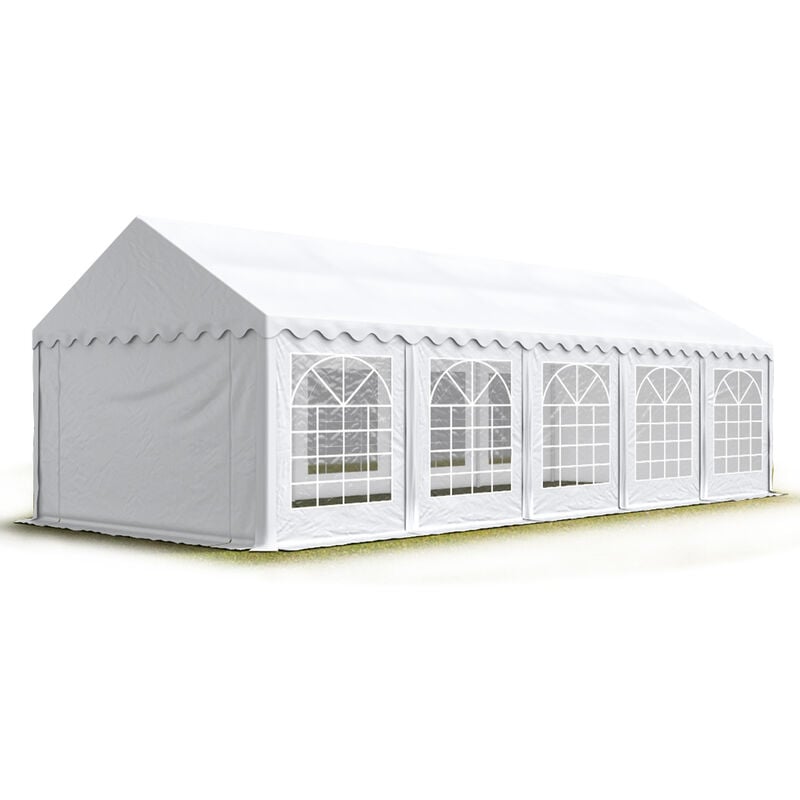 

Carpa para fiestas carpa de fiesta 4x10 m carpa de pabellón de jardín aprox. 500g/m² lona PVC en blanco impermeable - bianco