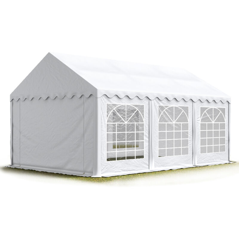 

Carpa para fiestas carpa de fiesta 4x6 m - ignífugo carpa de pabellón de jardín aprox. 500g/m² lona PVC en blanco impermeable - bianco