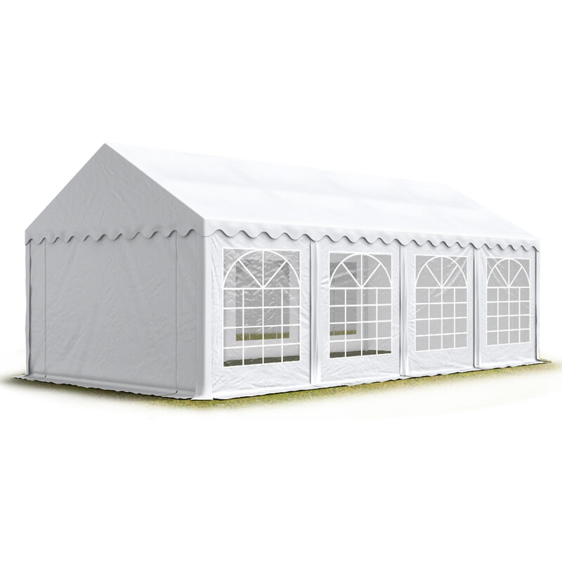 

Carpa para fiestas carpa de fiesta 4x8 m carpa de pabellón de jardín aprox. 500g/m² lona PVC en blanco impermeable - bianco