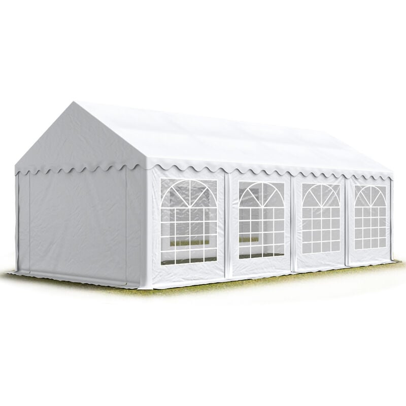 

Carpa para fiestas carpa de fiesta 4x8 m - ignífugo carpa de pabellón de jardín aprox. 500g/m² lona PVC en blanco impermeable - bianco