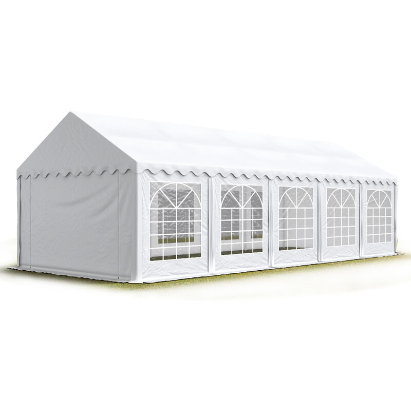 

Carpa para fiestas carpa de fiesta 5x10 m carpa de pabellón de jardín aprox. 500g/m² lona PVC en blanco impermeable - bianco