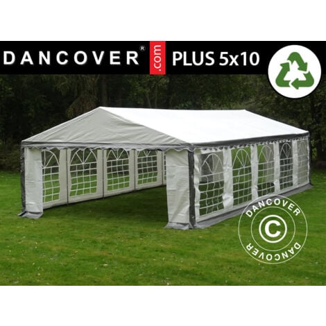 Carpa para fiestas Carpa Eventos PLUS 5x10m PE, Gris/Blanco