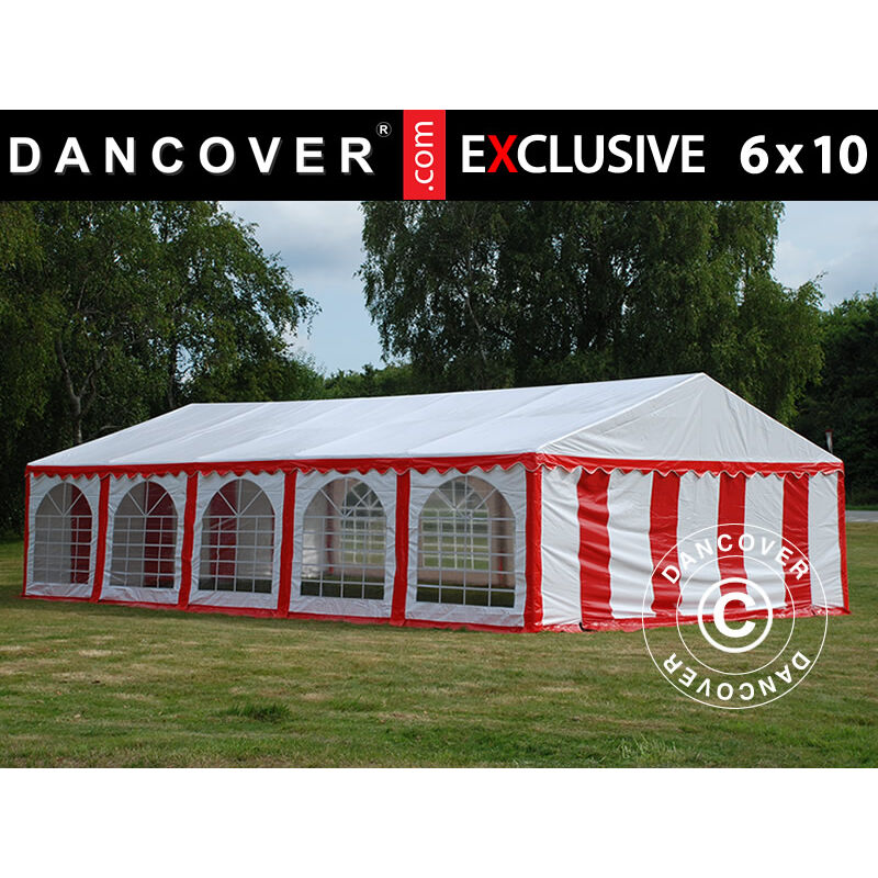 

Carpa para fiestas Carpa Eventos Exclusive 6x10m PVC, Rojo/Blanco