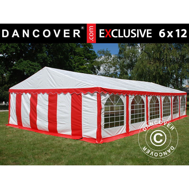 

Carpa para fiestas Carpa Eventos Exclusive 6x12m de PVC, Rojo/Blanco