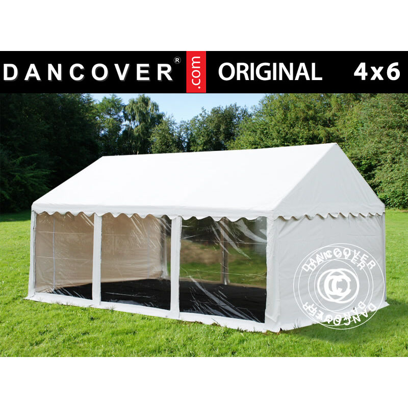 

Dancover - Carpa para fiestas Carpa Eventos Original 4x6m PVC, Panorámica, Blanco