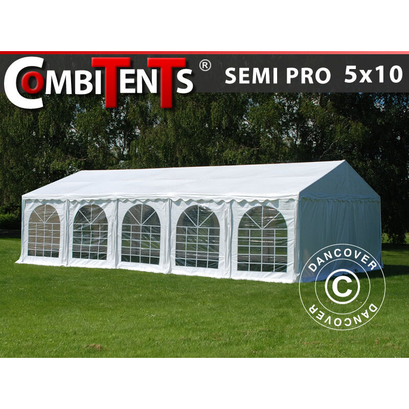 

Carpa para fiestas Carpa Eventos, SEMI PRO Plus CombiTents® 5x10m, 3 en 1, Blanco