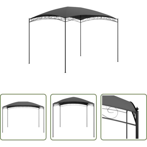 Carpa para jardín -  Cenador gris antracita 3x4x2,65 m 180 g/m²