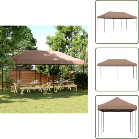 Carpa para jardín - vidaXL Tienda de fiesta plegable Pop-Up marrón 580x292x315 cm - Carpa para barbacoa