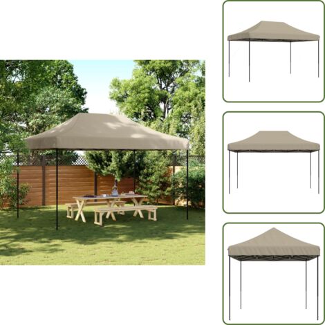 Carpa para jardín - vidaXL Tienda de fiesta plegable Pop-Up taupe 440x292x315 cm - Carpa para bodas