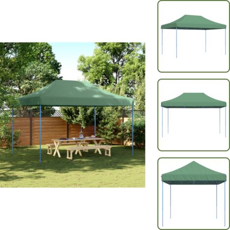 Carpa para jardín - vidaXL Tienda de fiesta plegable Pop-Up verde 440x292x315 cm - Carpa para barbacoa