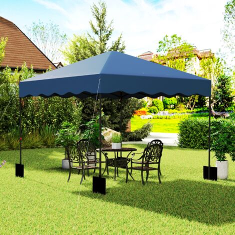 Carpa Plegable 3x3m con Protección UV Altura Ajustable y Bolsa con Ruedas para 6-9 Personas Azul Oscuro