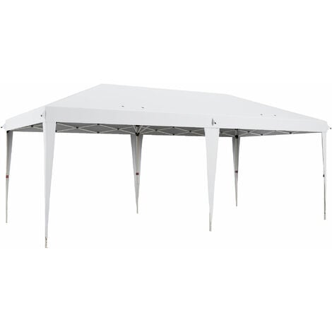 Carpa plegable 6x3 m cenador de jardín con altura ajustable en 3 niveles bolsa de transporte anti-UV y marco de acero para patio terraza