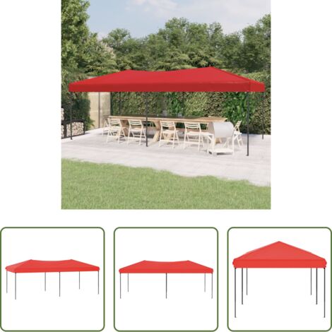 Carpa plegable -  Carpa para fiestas plegable rojo 3x6 m