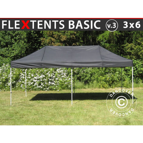 Carpa plegable Carpa Rapida FleXtents Basic v.3, 3x6m Negro