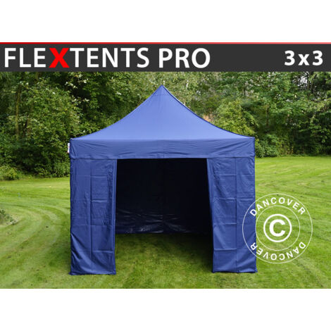Carpa plegable Carpa Rapida FleXtents PRO 3x3m Azul oscuro, Incl.