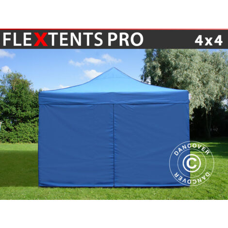 Carpa plegable Carpa Rapida FleXtents PRO 4x4m Azul, incl. 4