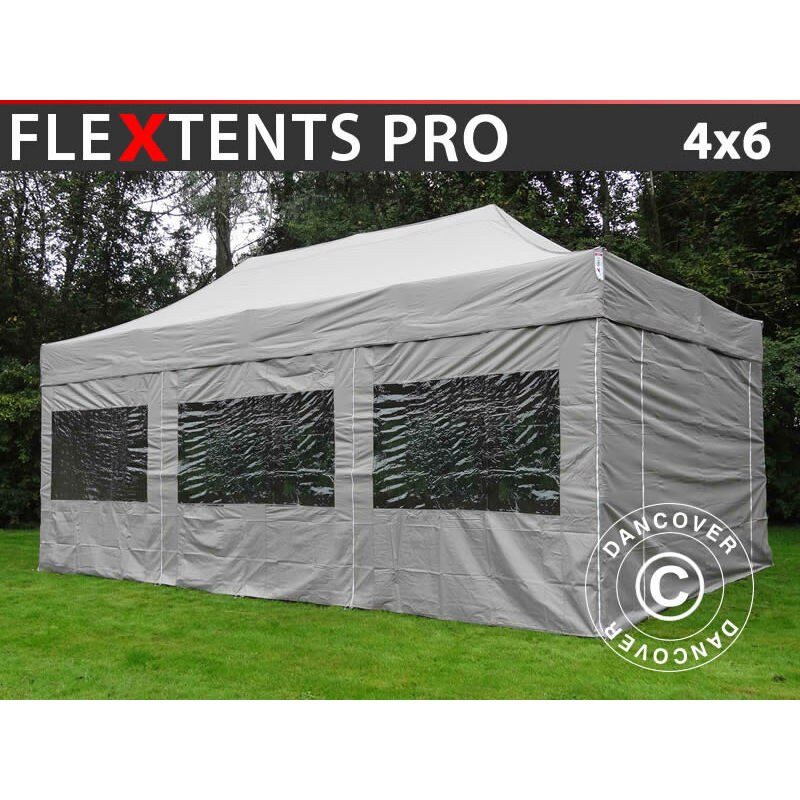 

Dancover - Carpa plegable Carpa Rapida FleXtents PRO 4x6m Latte, Incl. 8 lados