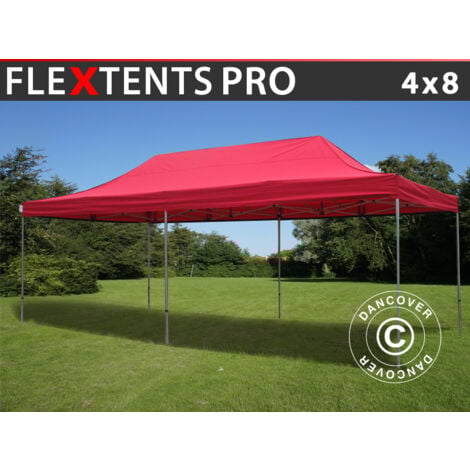 Carpa plegable Carpa Rapida FleXtents PRO 4x8m Rojo