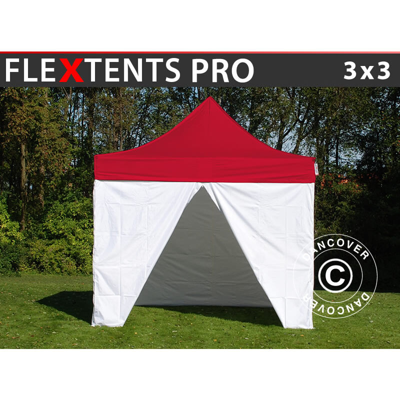 

Carpa plegable Carpa Rapida FleXtents® PRO, carpa de asistencia médica y de emergencia, 3x3m, Rojo / Blanco, incluidos 4 muros laterales