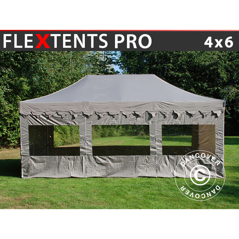 

Dancover - Carpa plegable Carpa Rapida FleXtents PRO 'Morocco' 4x6m Latte, incl. 6 lados