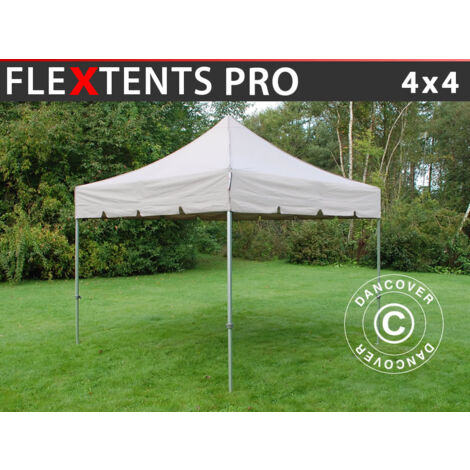Carpa plegable Carpa Rapida FleXtents PRO "Peaked" 4x4m Latte