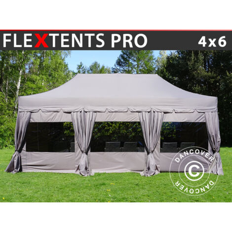 Carpa plegable Carpa Rapida FleXtents PRO "Peaked" 4x6m Latte,
