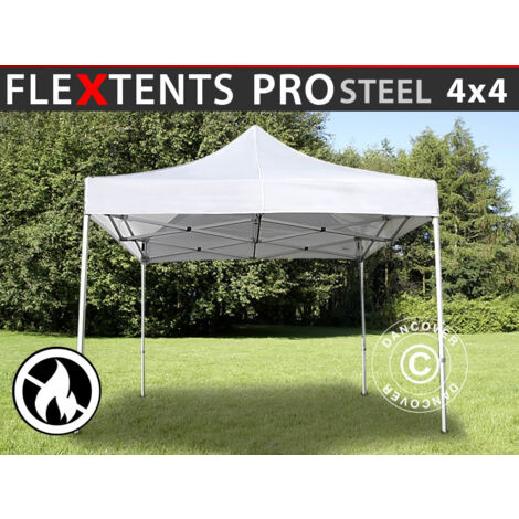 Carpa plegable Carpa Rapida FleXtents PRO Steel 4x4m Blanco,