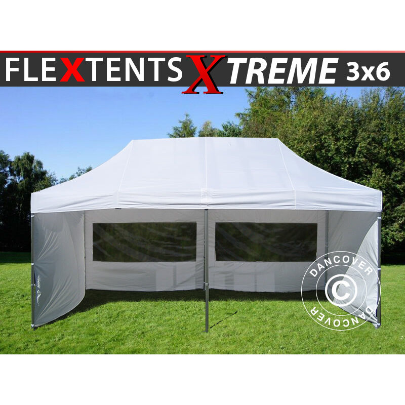 

Dancover - Carpa plegable Carpa Rapida FleXtents Xtreme 60 3x6m Blanco, Incl. 6 lados