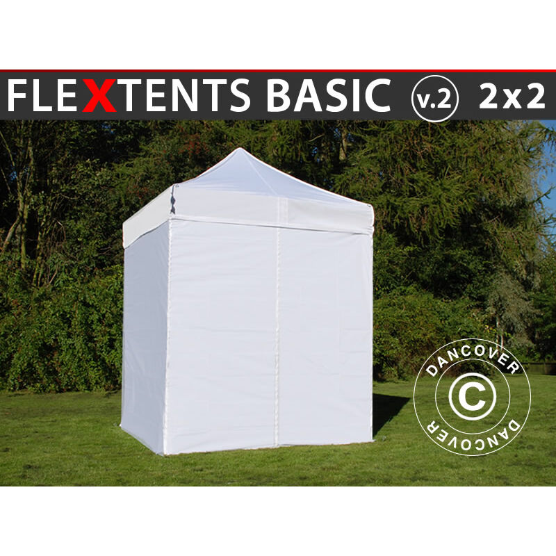 

Carpa plegable Carpa Rapida FleXtents Basic v.2, 2x2m Blanco, Incl. 4 lados