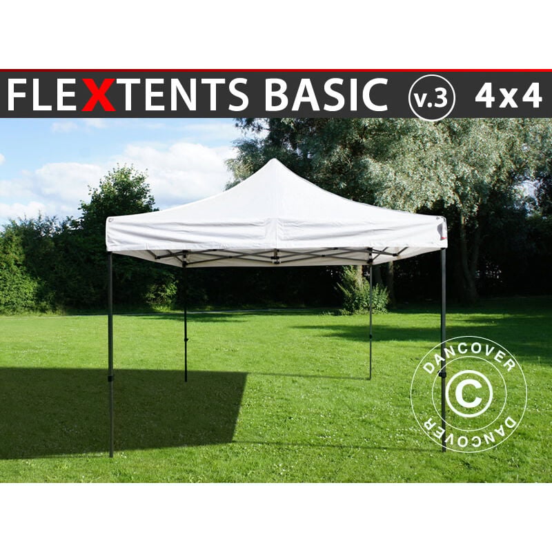

Dancover - Carpa plegable Carpa Rapida FleXtents Basic v.3, 4x4m Blanco