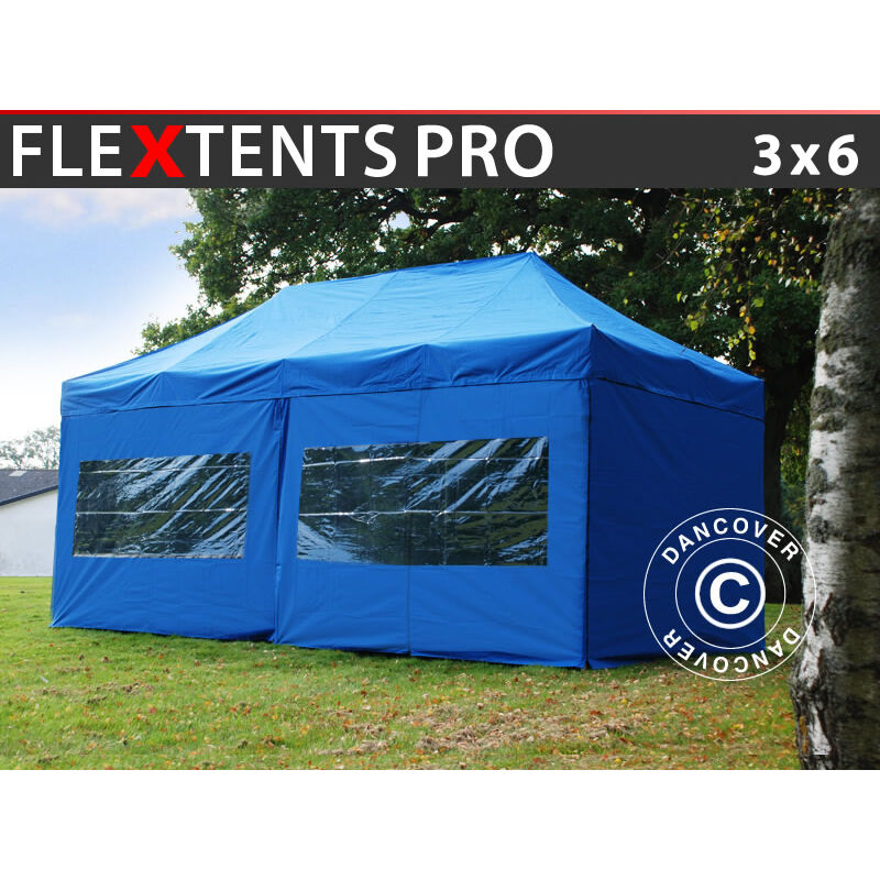 

Dancover - Carpa plegable Carpa Rapida FleXtents PRO 3x6m Azul, incl. 6 lados