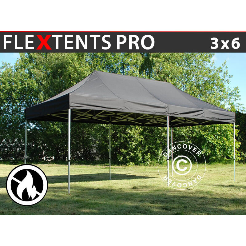 

Dancover - Carpa plegable Carpa Rapida FleXtents PRO 3x6m Negro, Ignífuga