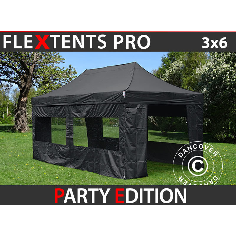 

Carpa plegable Carpa Rapida FleXtents PRO 3x6m Negro, incl. 6 lados