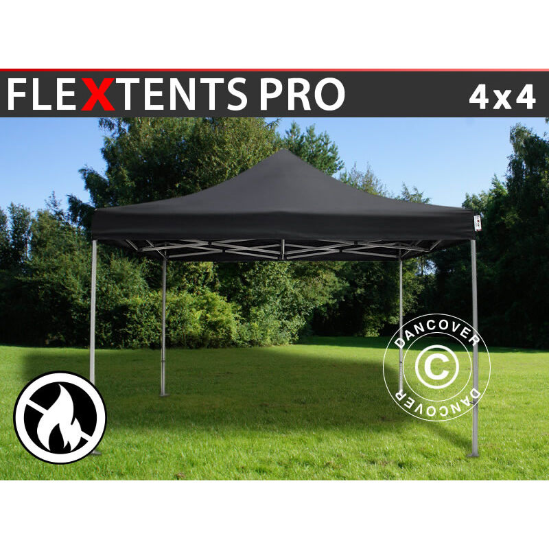 

Carpa plegable Carpa Rapida FleXtents PRO 4x4m Negro, Ignífuga