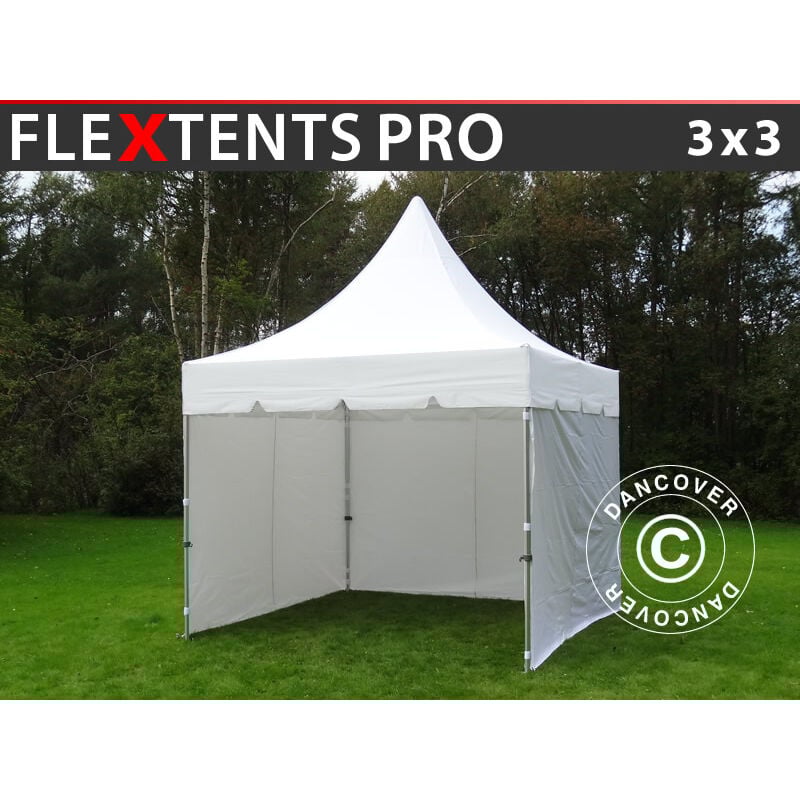 

Carpa plegable Carpa Rapida FleXtents PRO Peak Pagoda 3x3m Blanco, Incl. 4 lados