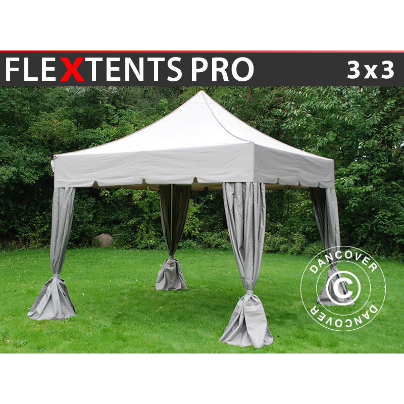 

Carpa plegable Carpa Rapida FleXtents PRO 'Peaked' 3x3m Latte, incl. 4 cortinas decorativas