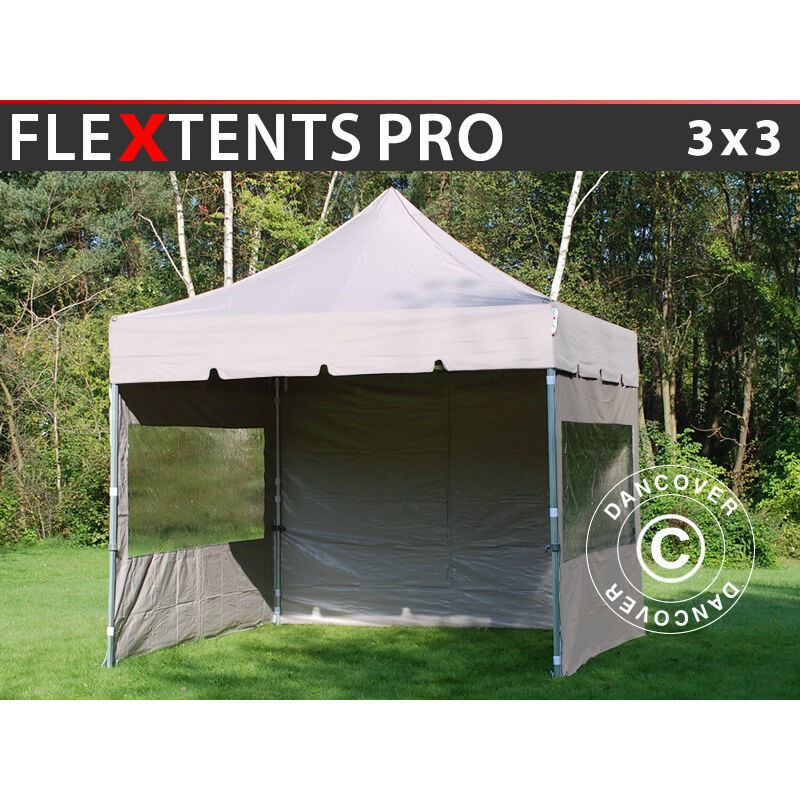 

Carpa plegable Carpa Rapida FleXtents PRO 'Peaked' 3x3m Latte, incl. 4 lados