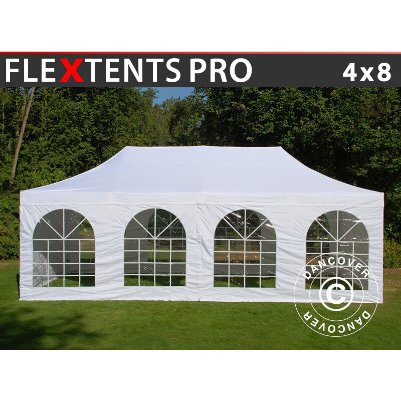 

Carpa plegable Carpa Rapida FleXtents PRO Vintage Style 4x8m Blanco, incl. 6 lados