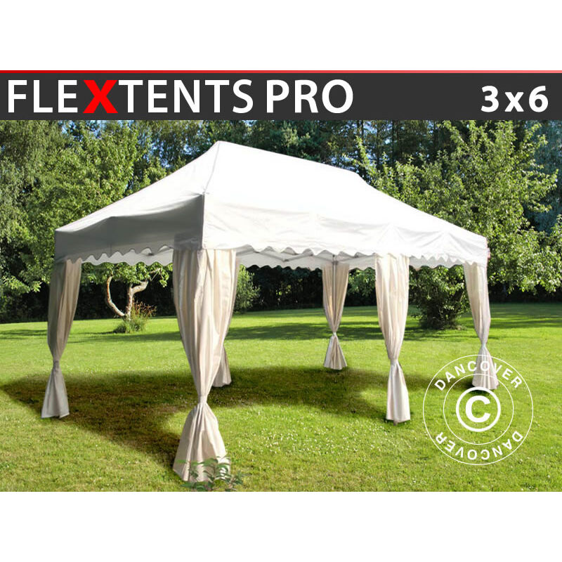 

Carpa plegable Carpa Rapida FleXtents PRO 'Wave' 3x6m Blanco, incl. 6 cortinas decorativas