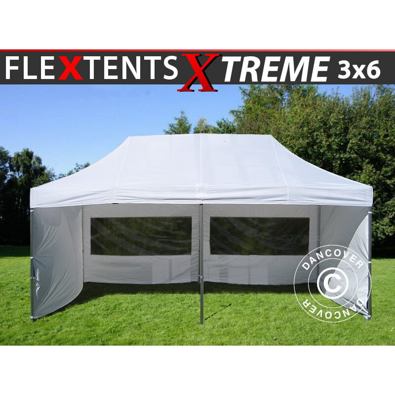 

Dancover - Carpa plegable Carpa Rapida FleXtents Xtreme 50 3x6m Blanco, Incl. 6 lados