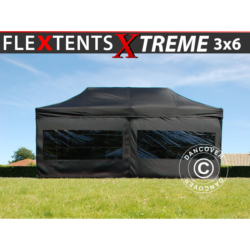 

Carpa plegable Carpa Rapida FleXtents Xtreme 50 3x6m Negro, Incl. 6 lados