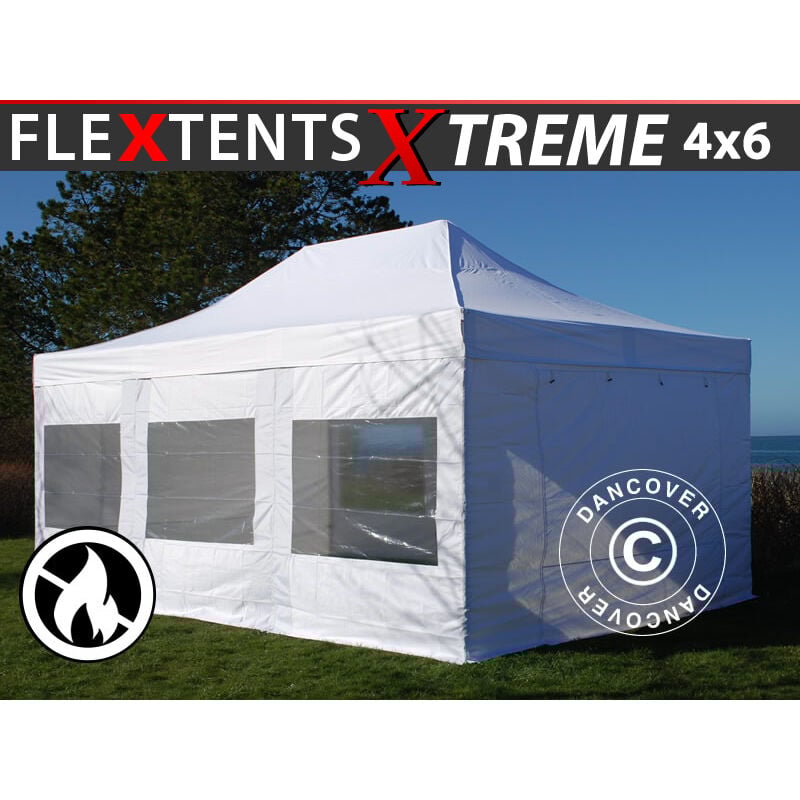 

Carpa plegable Carpa Rapida FleXtents Xtreme 50 4x6m Blanco, Ignífuga, Incl. 8 lados
