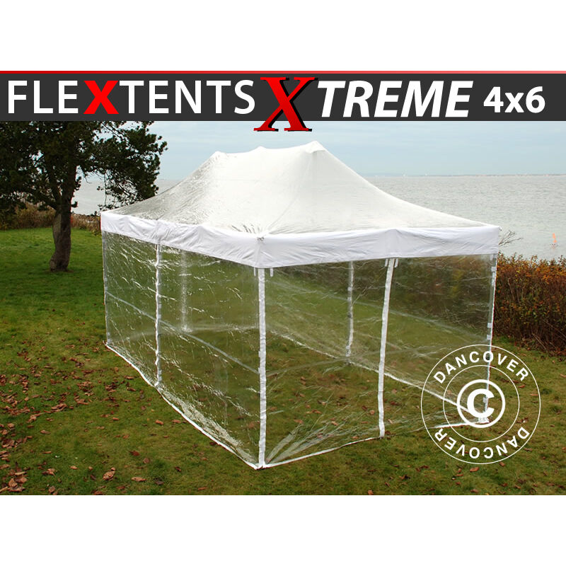 

Dancover - Carpa plegable Carpa Rapida FleXtents Xtreme 50 4x6m Transparente, Incl. 8 lados