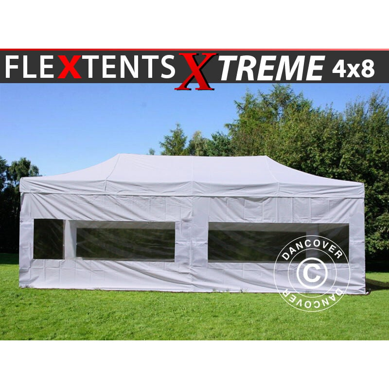 

Dancover - Carpa plegable Carpa Rapida FleXtents Xtreme 50 4x8m Blanco, Incl. 6 lados